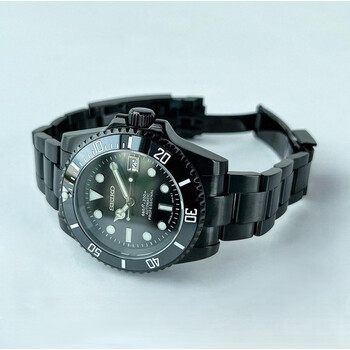 Custom Seiko Mod • Full Black Submariner • 40mm